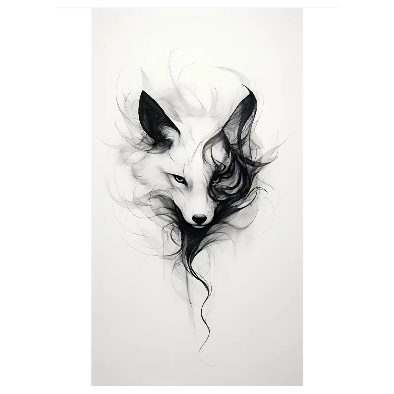 妖狐藏魅人 植物草本果汁逼真纹身贴持久 辣妹后背花臂原创设计