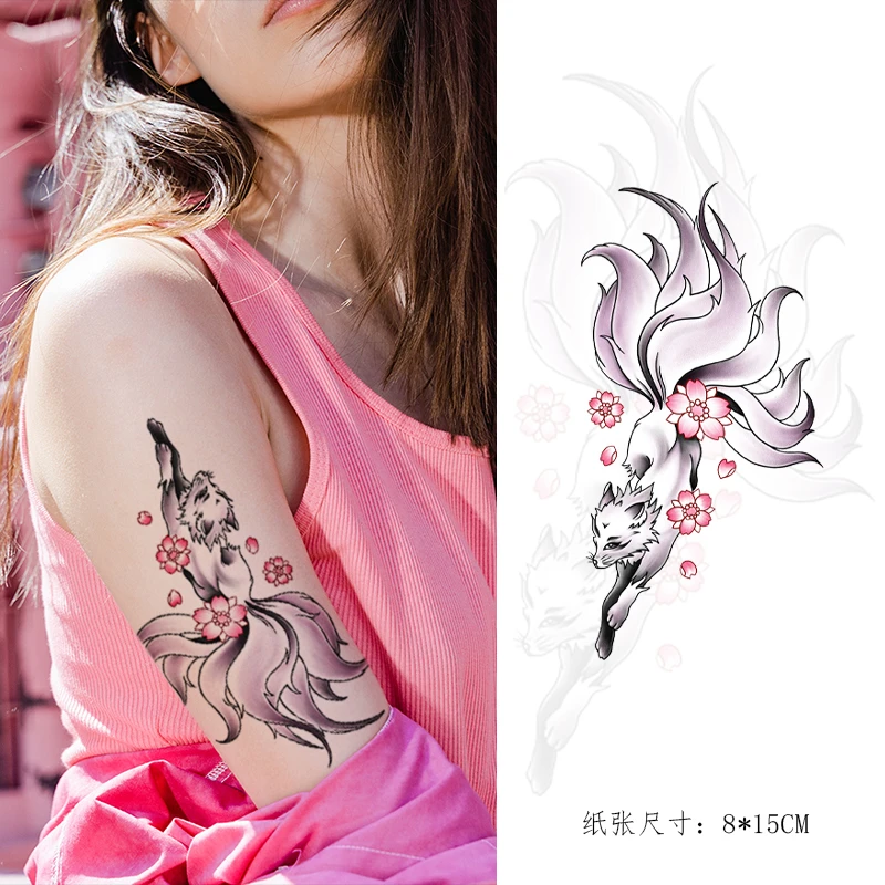 青丘狐狸 ins彩色纹身贴纯欲辣妹甜酷 大腿手臂防水仿真持久2-5天