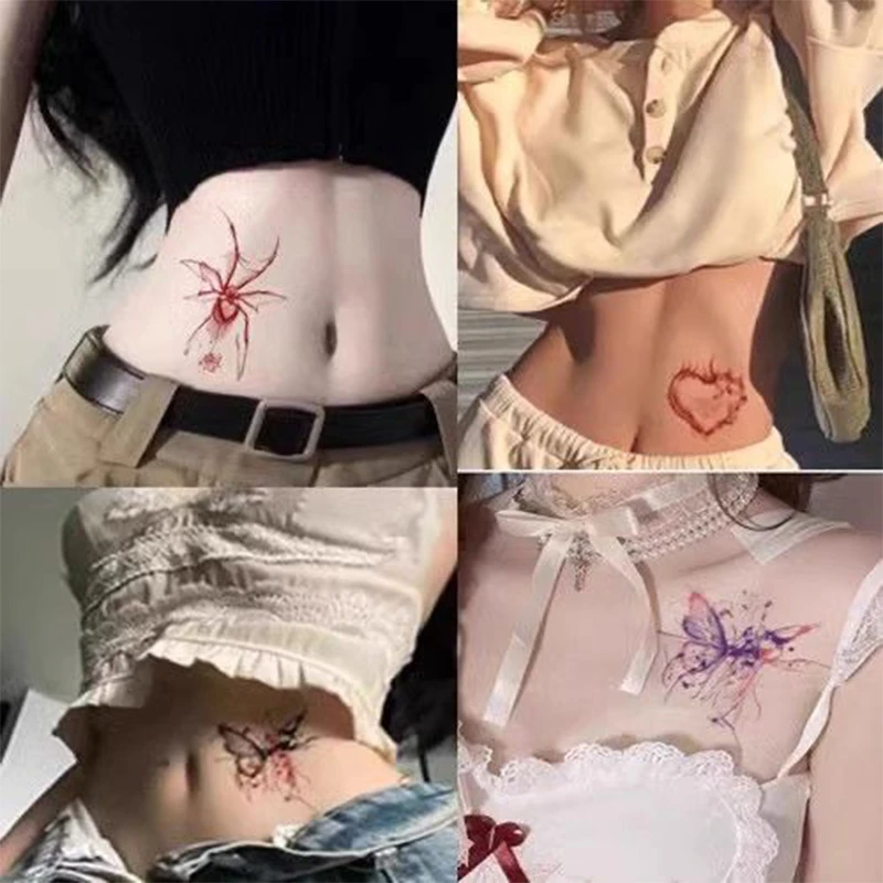 蝴蝶纹身贴辣妹 甜酷纯欲风ins暗黑系锁骨腰部防水持久防汗泫雅风