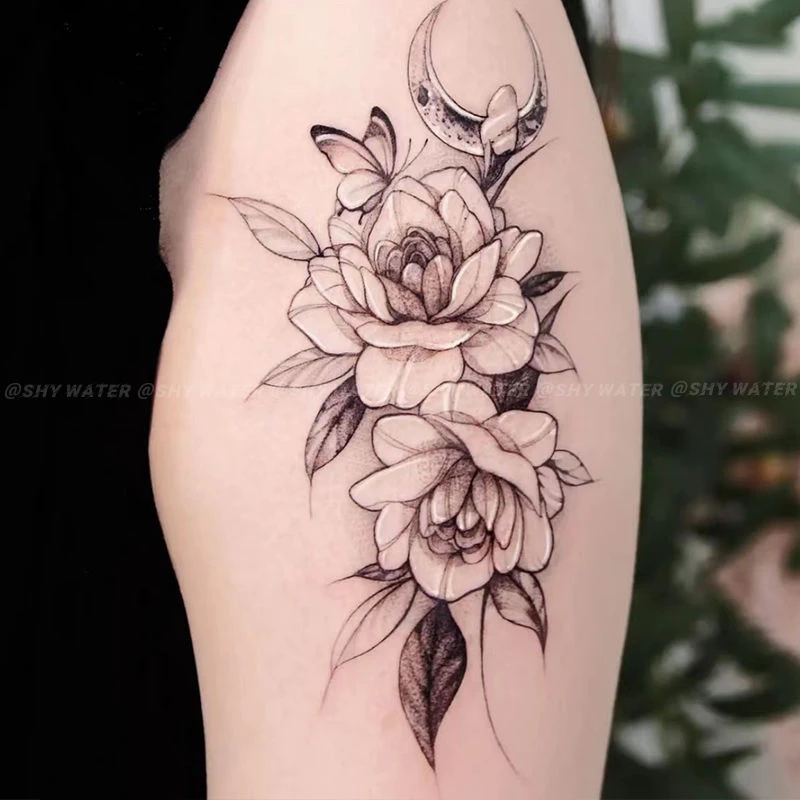 月下云梦泽纹身贴草本半永久不反光花臂ins少女心藤蔓防水防汗潮