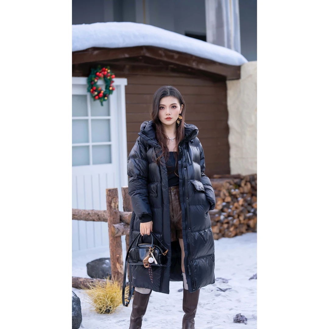 【千屿Sheila】冬季保暖连帽百搭休闲长款黄金羽绒服244-YRF/092401