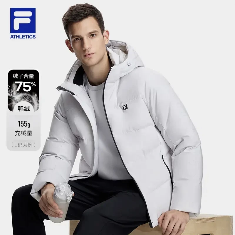 Fila/斐乐【铝热薄膜专业连帽运动羽绒服】男子保暖防风A61M441904A