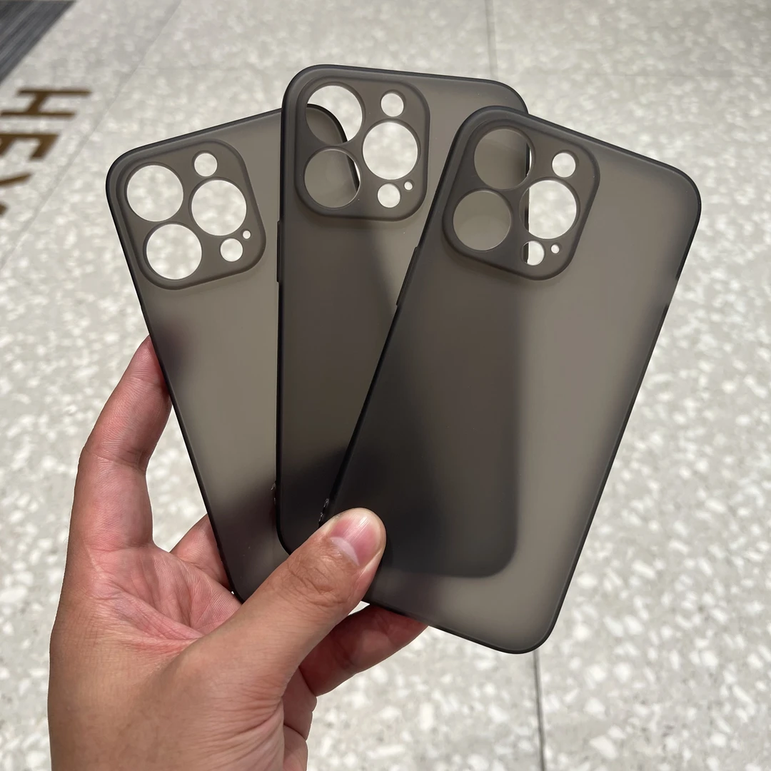 磨砂直边黑白色适用iPhone15手机壳苹果14Promax全包13简约12软11