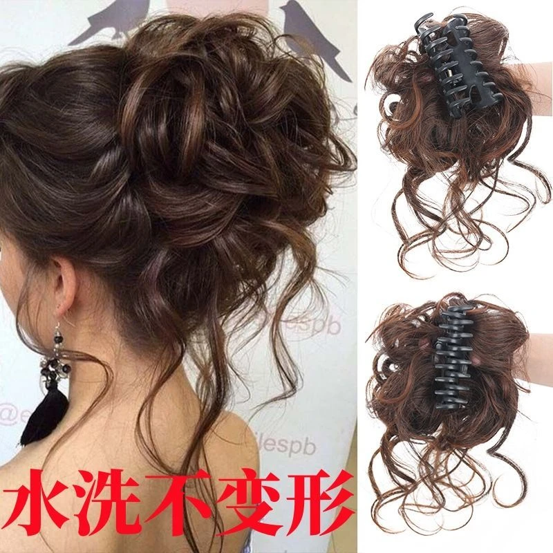 新疆包邮慵懒风抓夹款盘发器花苞丸子头女隐形自然蓬松长须发包发