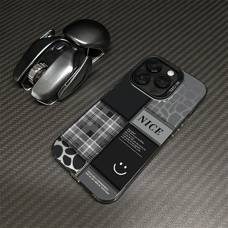 高级拼接豹纹适用iPhone苹果16手机壳15ProMax套14/13创意12磨砂