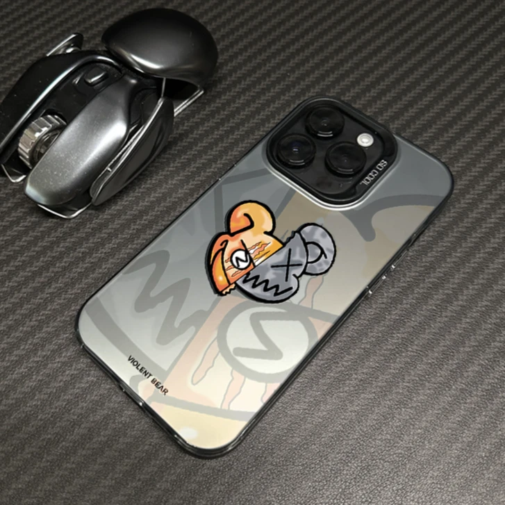 鬼脸潮熊苹果14promax手机壳iphone13pro网红12高级11磨砂14plus