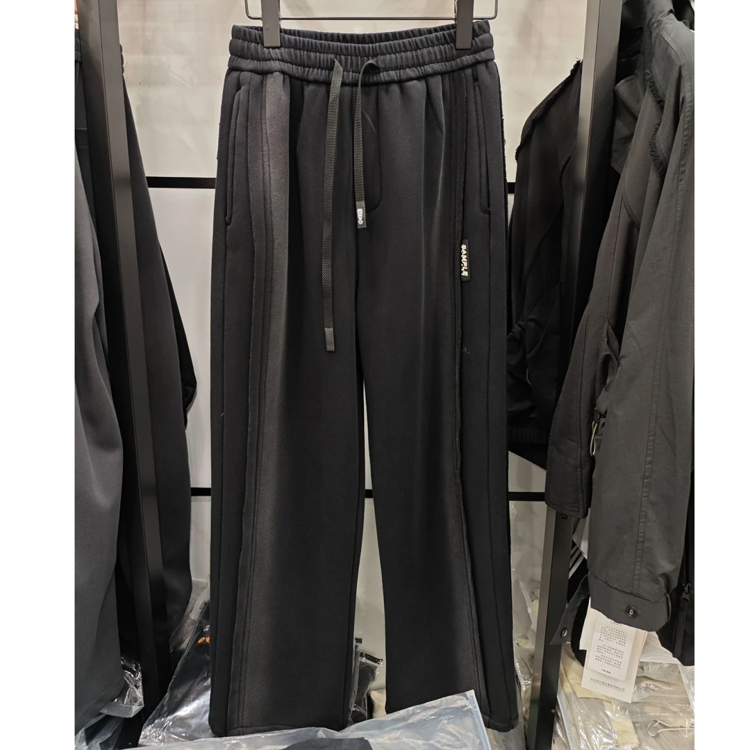 326男士直筒裤加绒侧标