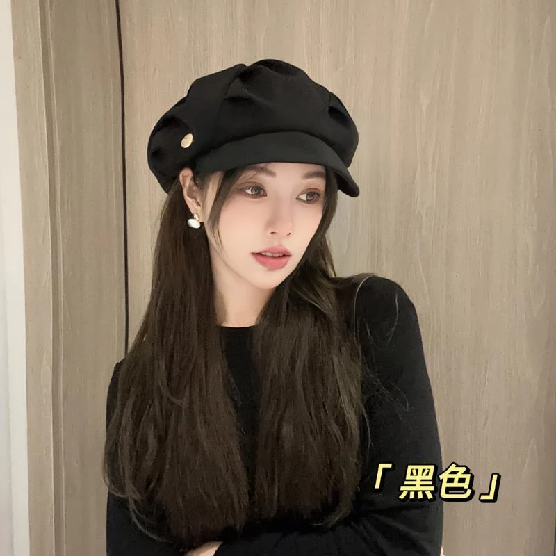 云朵帽子女士包脸显脸小八角帽春夏季韩版时尚日系文艺画家百搭
