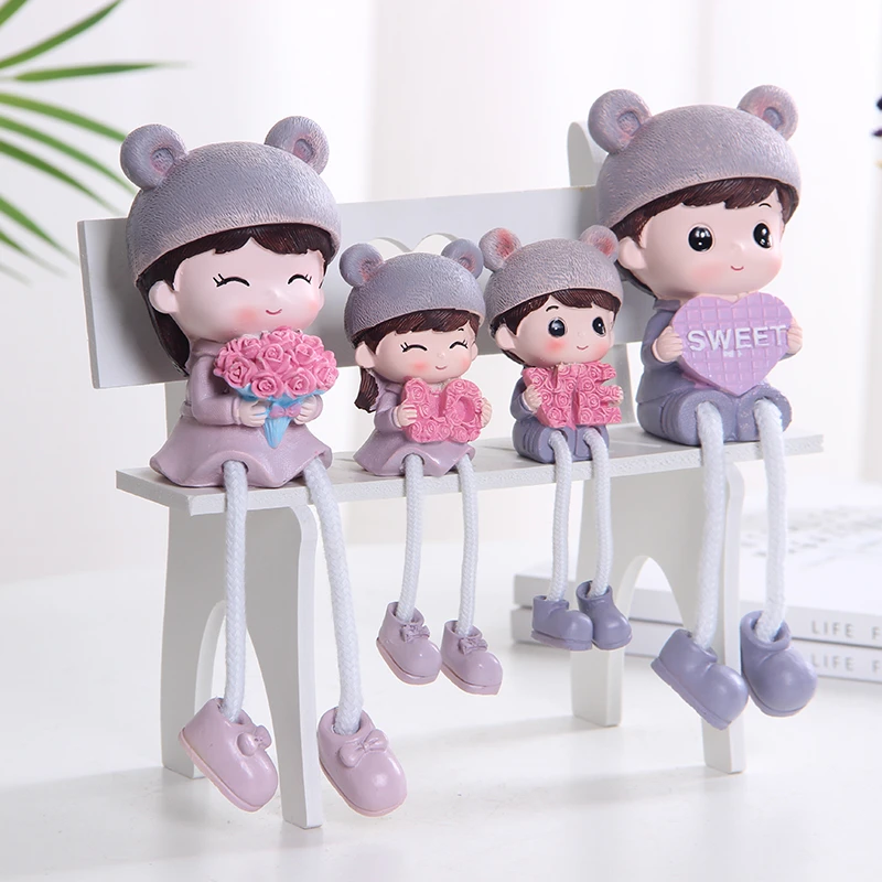 北欧小黄人树脂客厅创意吊脚娃娃隔板简约家居摆件生日礼物装饰品