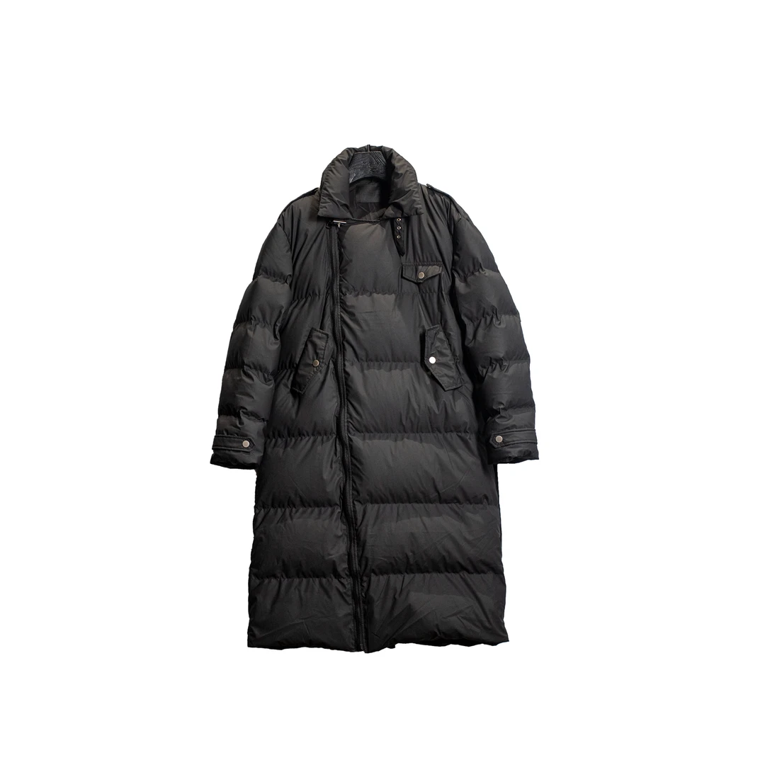 [中央大街]5-WORKS黑色长款 300g充绒 过膝加厚高级羽绒服