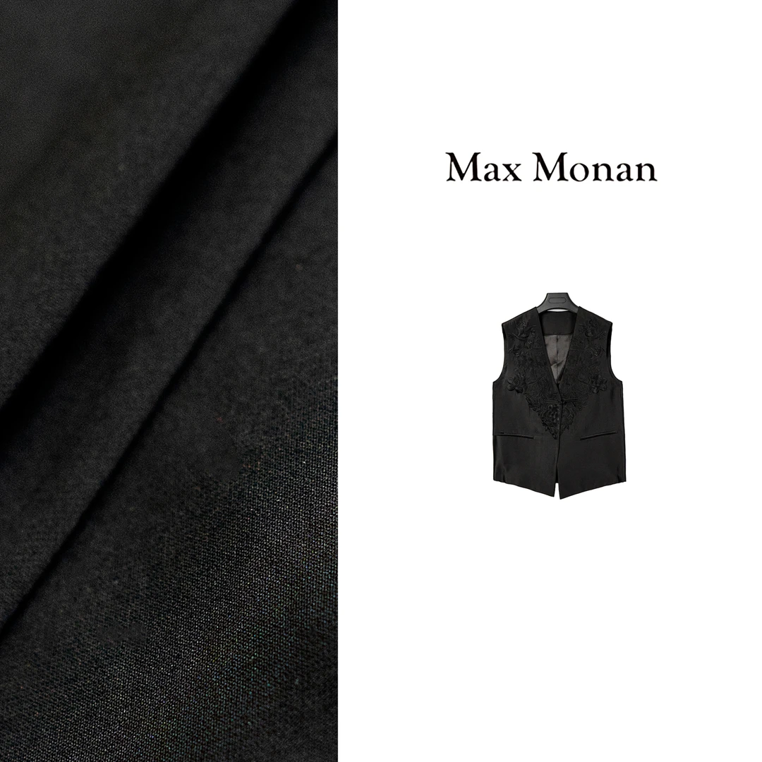 【Max Monan】 锦韵花朝 新款设计真丝浮雕刺绣中式马甲MM24WX04008