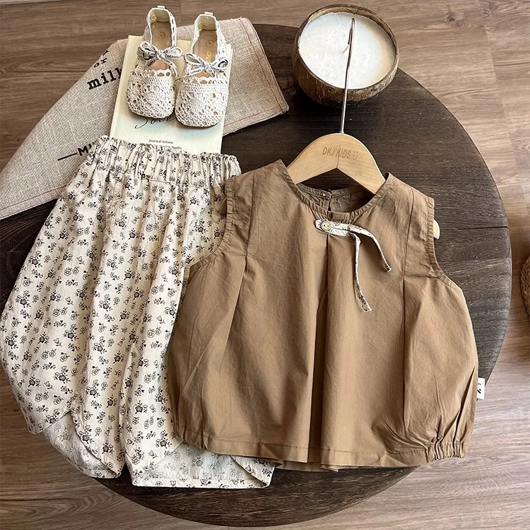 女童背心儿童夏装女孩无袖上衣外穿森系女宝宝t夏季衣服薄款洋气