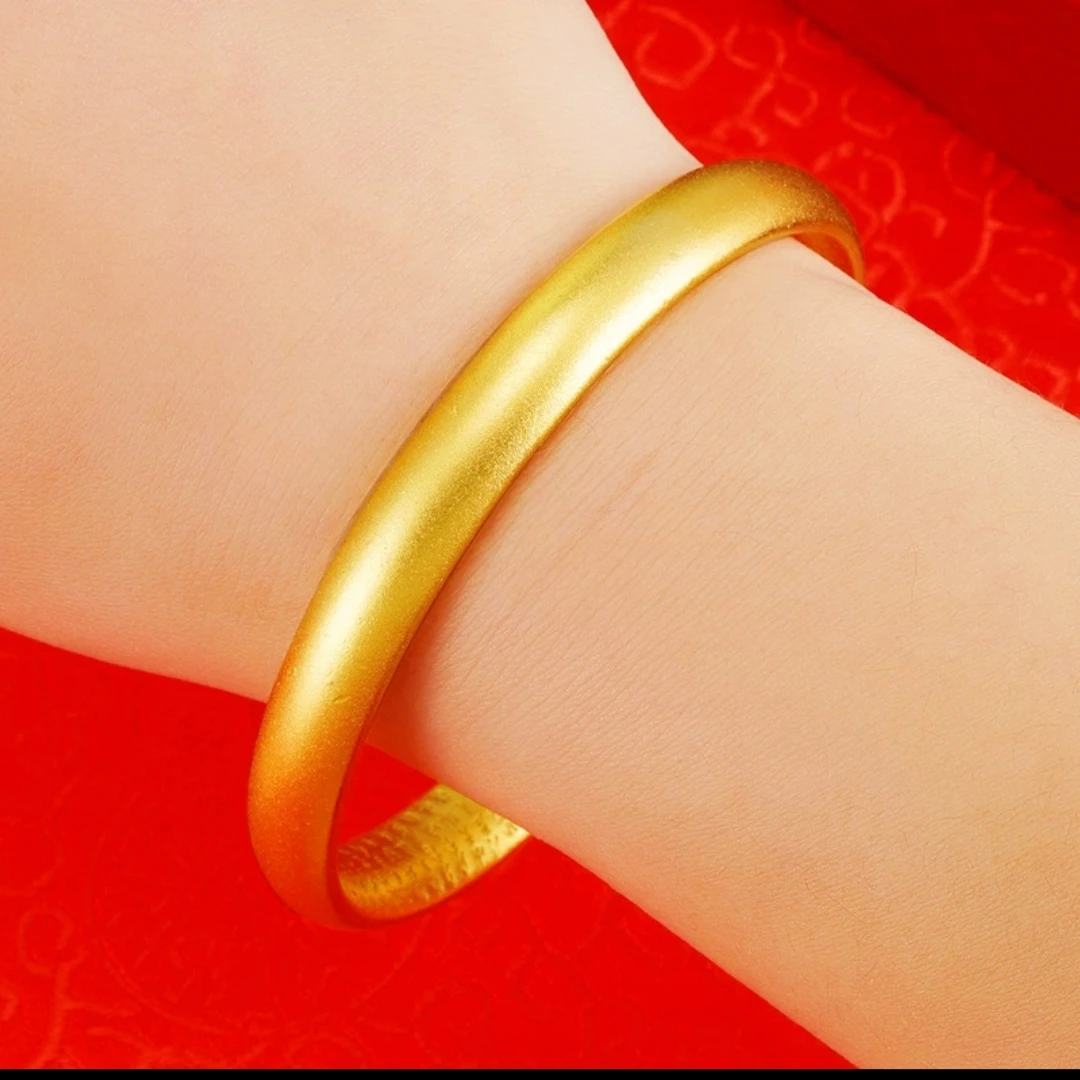 铜合金手镯 8N古法磨砂心经手镯 经典素圈传承实心