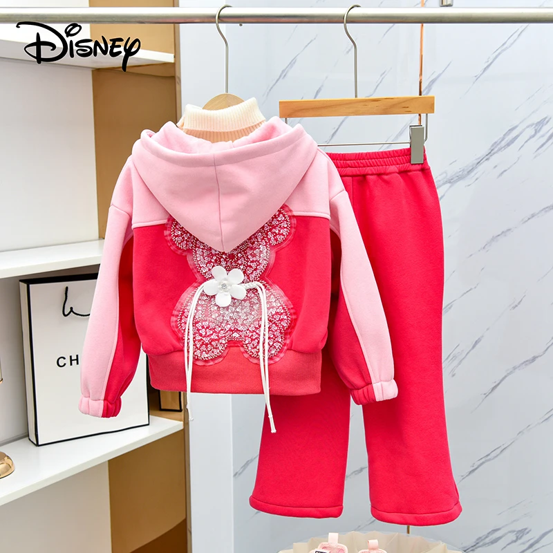 【TZD】Disney/迪士尼儿童套装女童新款卡通加绒两件套XFW3ZZ208