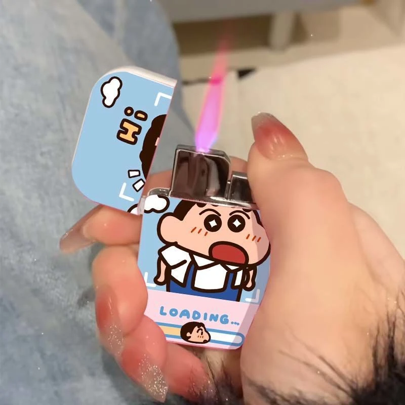 网红蜡笔小新充气打火机粉色火焰可爱卡通创意高颜值潮流便携小巧