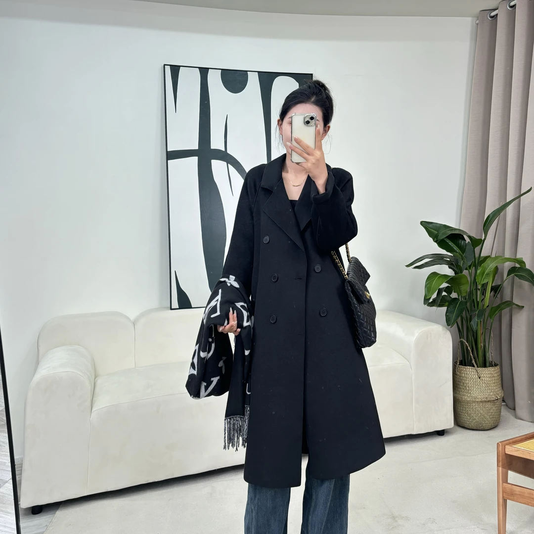 秋冬季必入款大衣双面呢大衣气质时尚百搭显瘦韩版中长款呢大衣