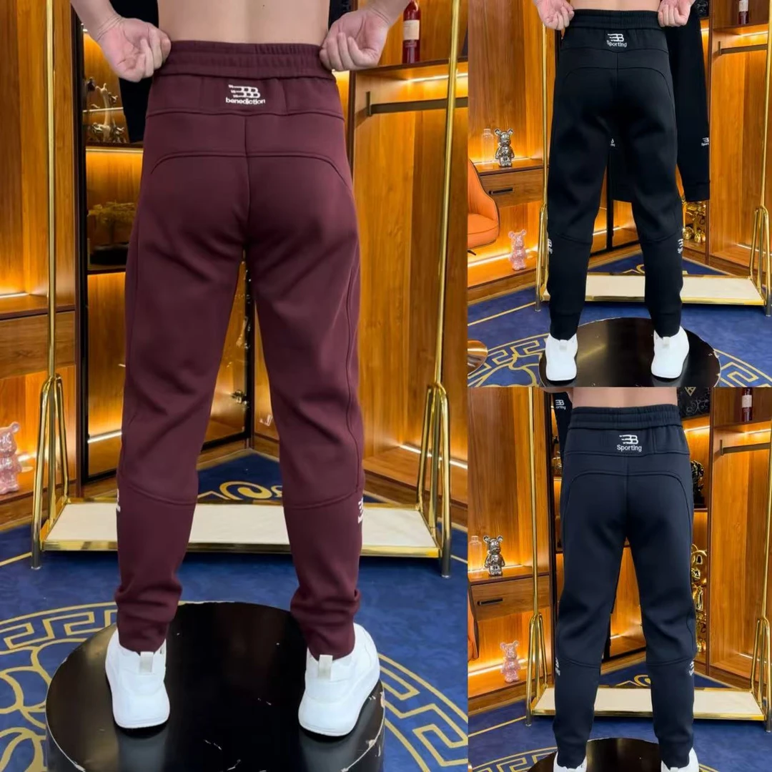 高品质男士休闲长裤加厚卫裤刺绣束脚裤修身显瘦百搭