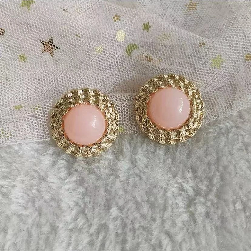 简约手工气质时尚复古法式金色甜美优雅耳钉女5613