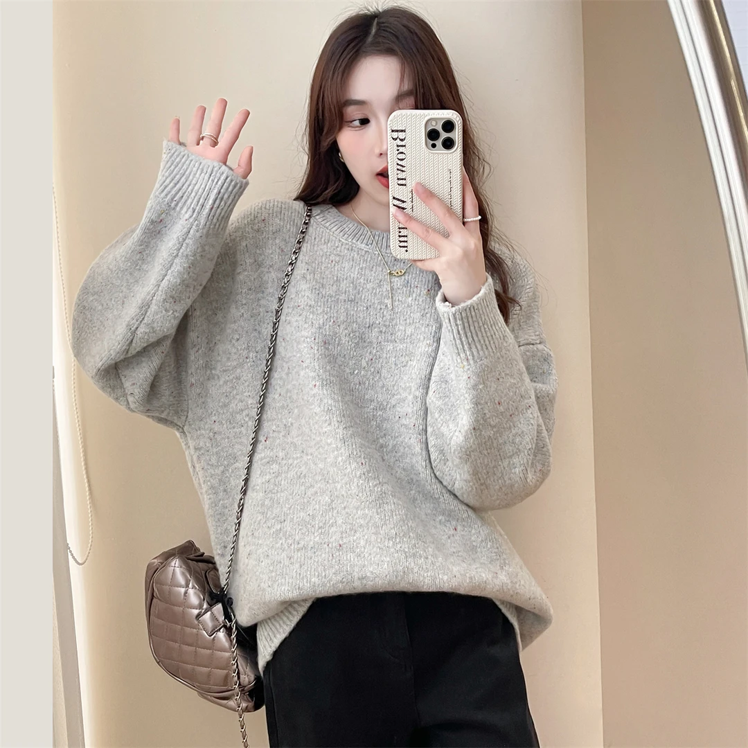 DC497  唐狮新品简约风新型花纱圆领套头时尚简约百搭套头