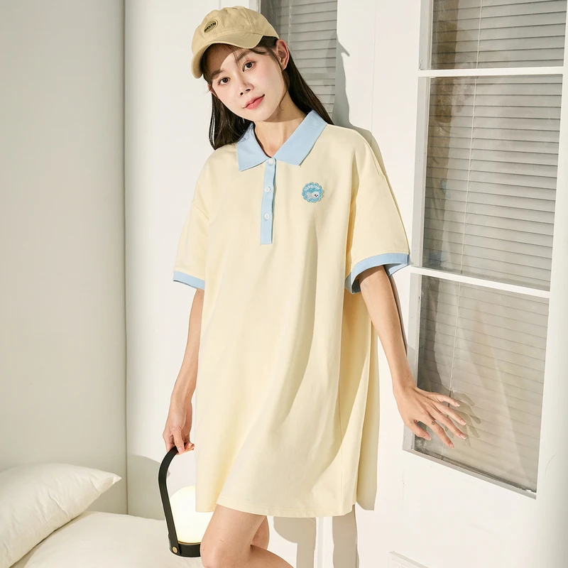 2L291   唐狮新款女连衣裙甜美气质polo领裙子高级小众短裙减龄