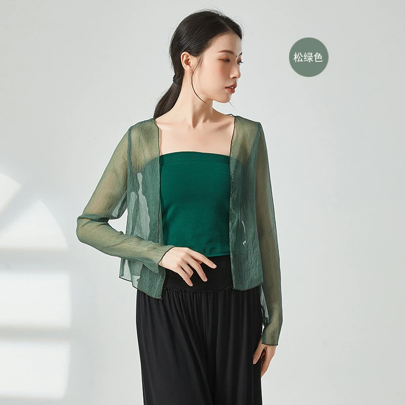 古典舞服身韵雪纺纱衣新款宽松飘逸上衣中国舞舞蹈服练功服开衫秋