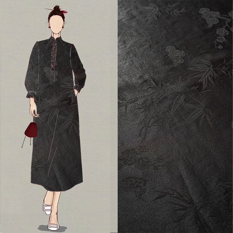 [梅花玉竹保黑] 链接 香云纱 满百桑蚕丝（开裁不退换）