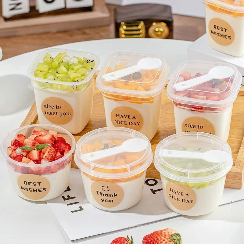 双皮奶杯子布丁专用杯带盖一次性甜品果冻奶冻冻盒打包酸奶杯塑料