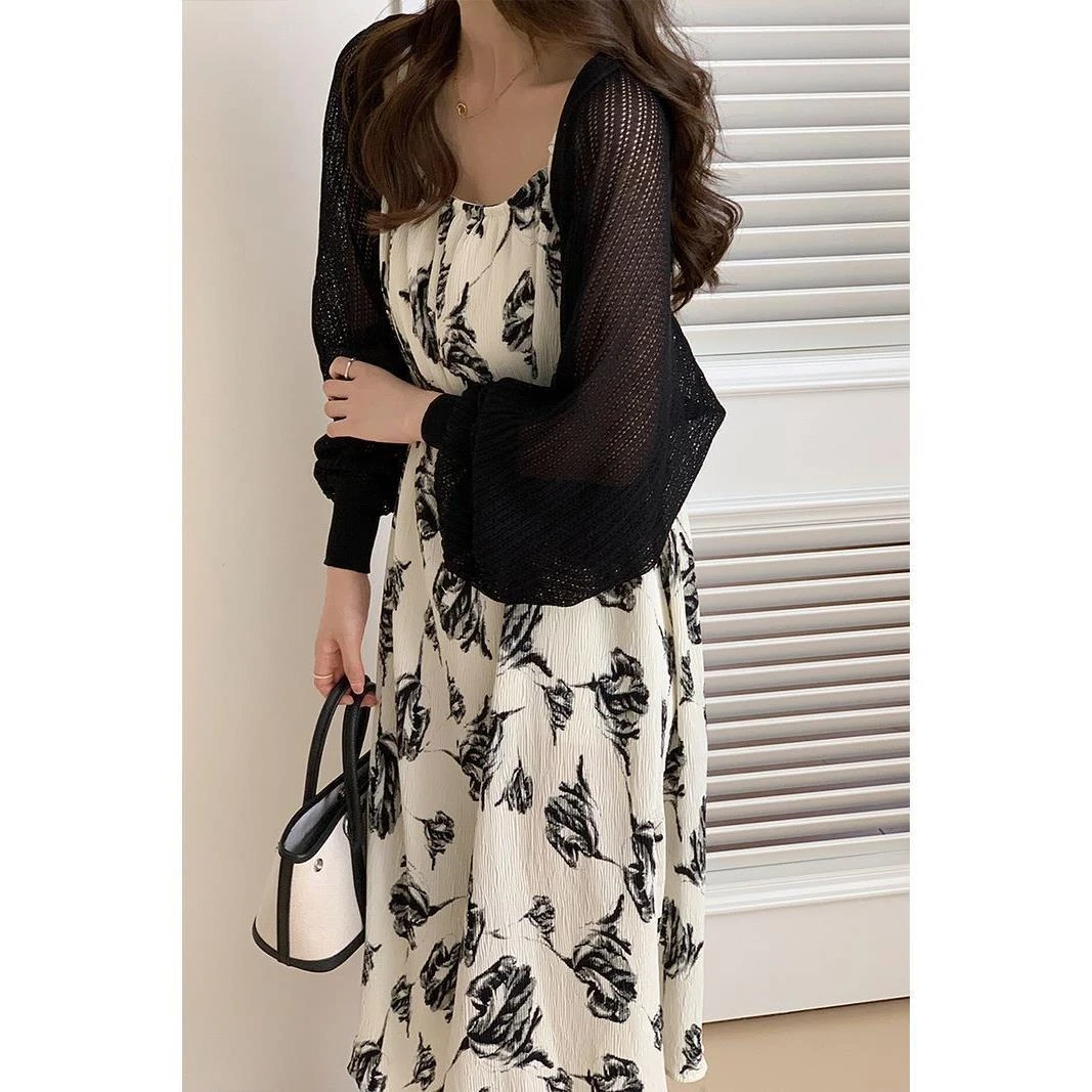 大码冰丝针织防晒开衫女夏季薄款披肩小外套配吊带裙外搭空调罩衫