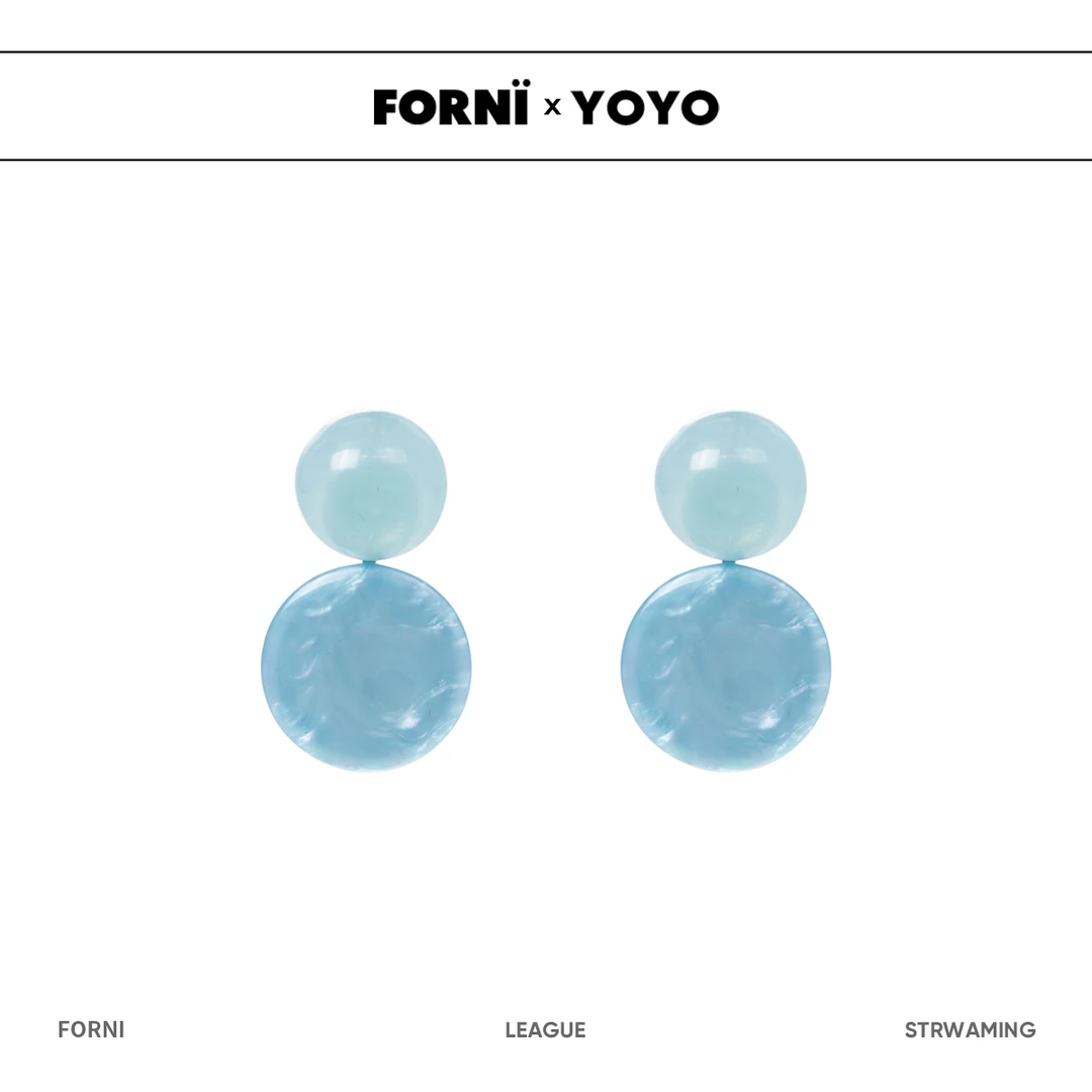非金属树脂耳饰 FORNI x YOYO 流光 冰透圆形耳环&布艺花朵耳环