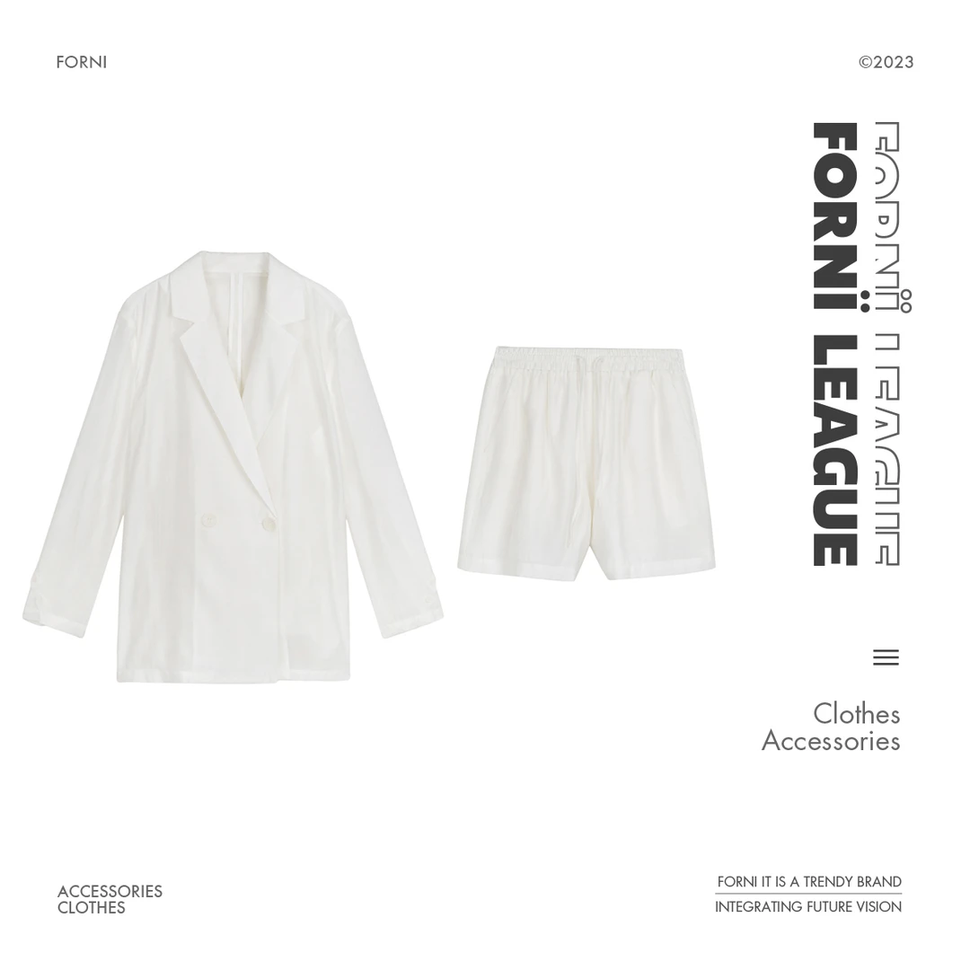 FORNI   私服look 西装短裤套装基础廓形立体剪裁高级简约耐看