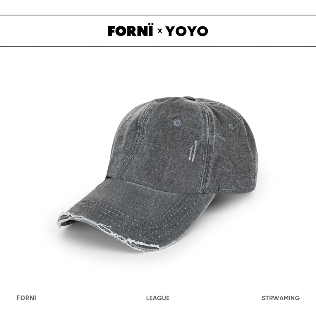 FORNI × YOYO  顽童 ins三色磨破水洗鸭舌帽时尚户外百搭款鸭舌帽