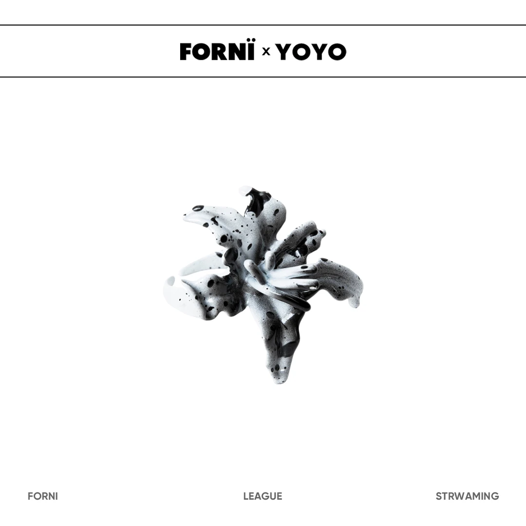 铜合金戒指 FORNI x YOYO  ins小众滴油泼墨花朵开口戒时髦