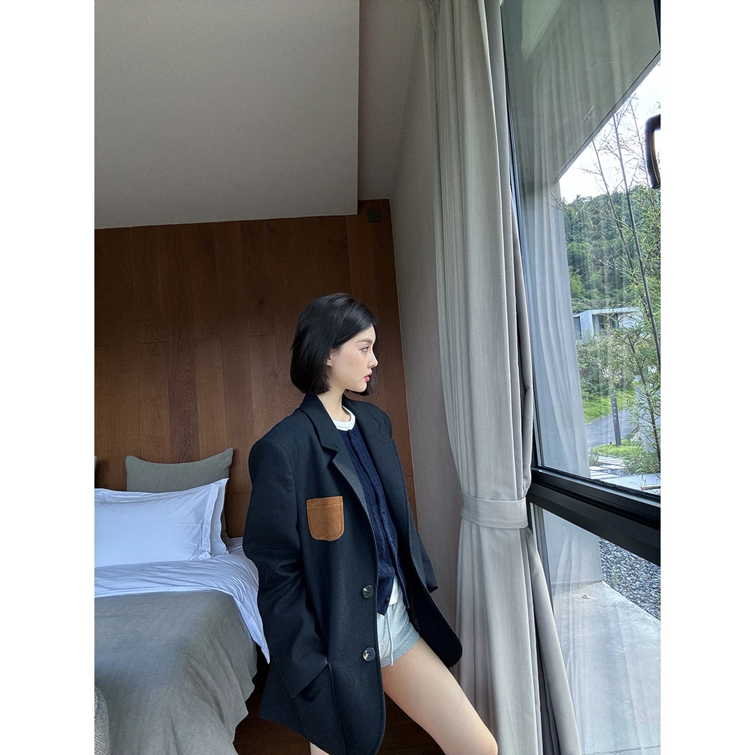 FORNI 高智感 口袋廓形西装时尚休闲气质设计师ins