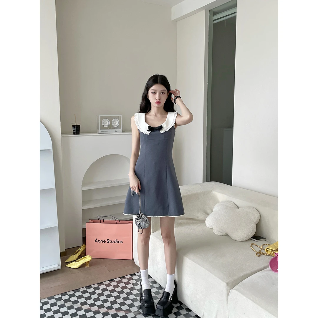FORNI × YOYO  巴洛少女  甜美无袖连衣裙春夏超显瘦连衣裙
