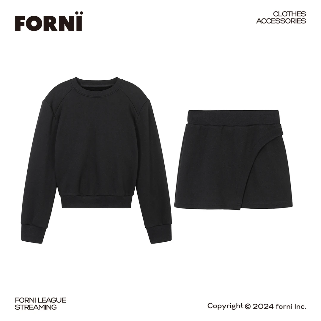 FORNI x YOYO 轻盈无压力穿搭  ins短款卫衣套装长袖时尚休闲套装