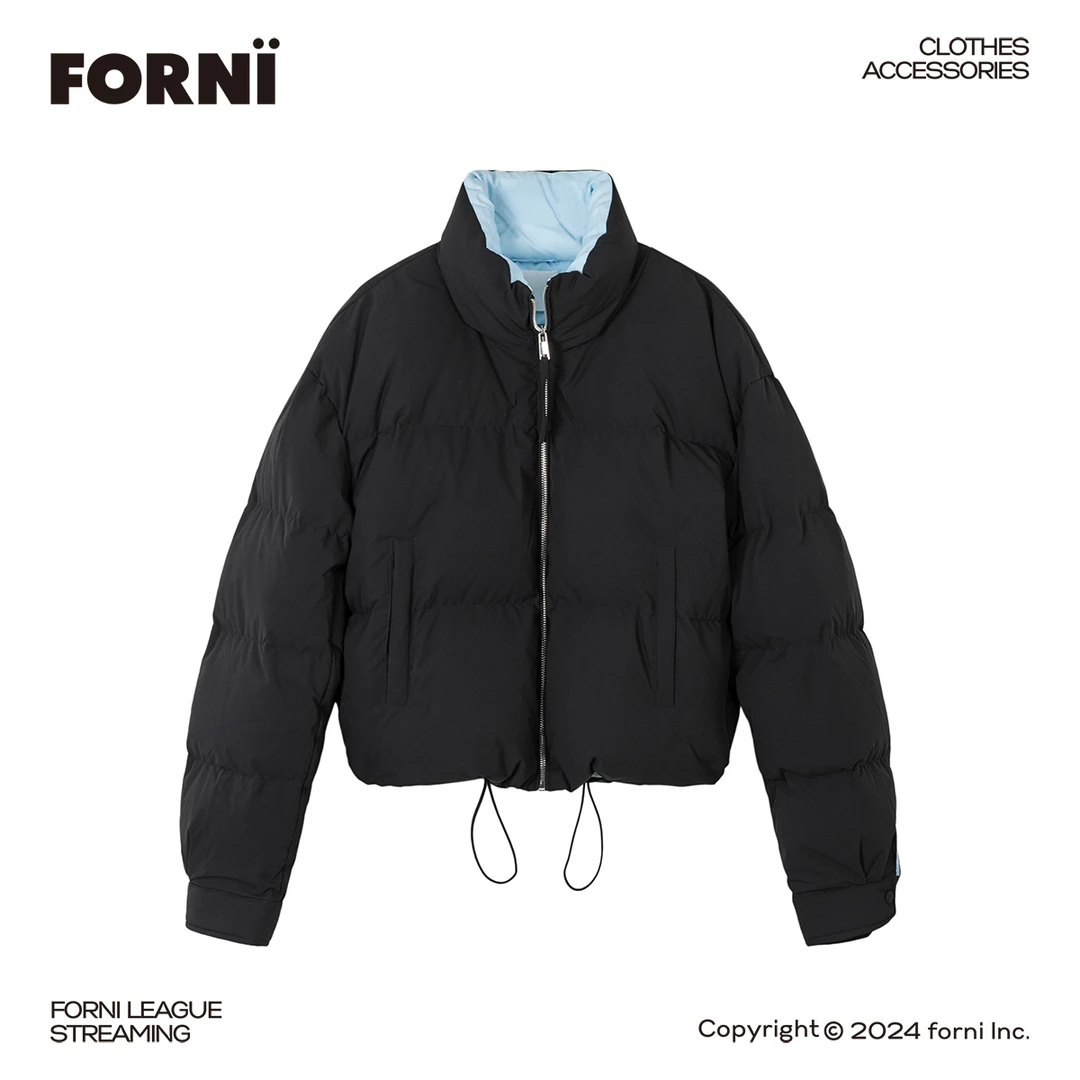 FORNI x YOYO 舒芙蕾 高阶大牌感内外撞色气质短款时尚国标羽绒服