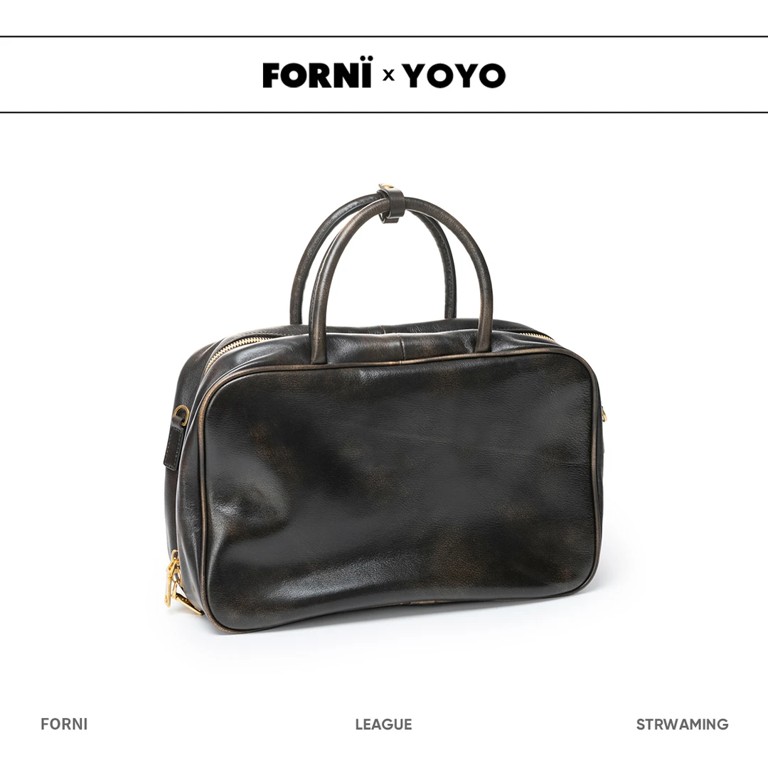 FORNI x YOYO OG大咖 头层羊皮革擦色方形包包高档时尚潮流感包包