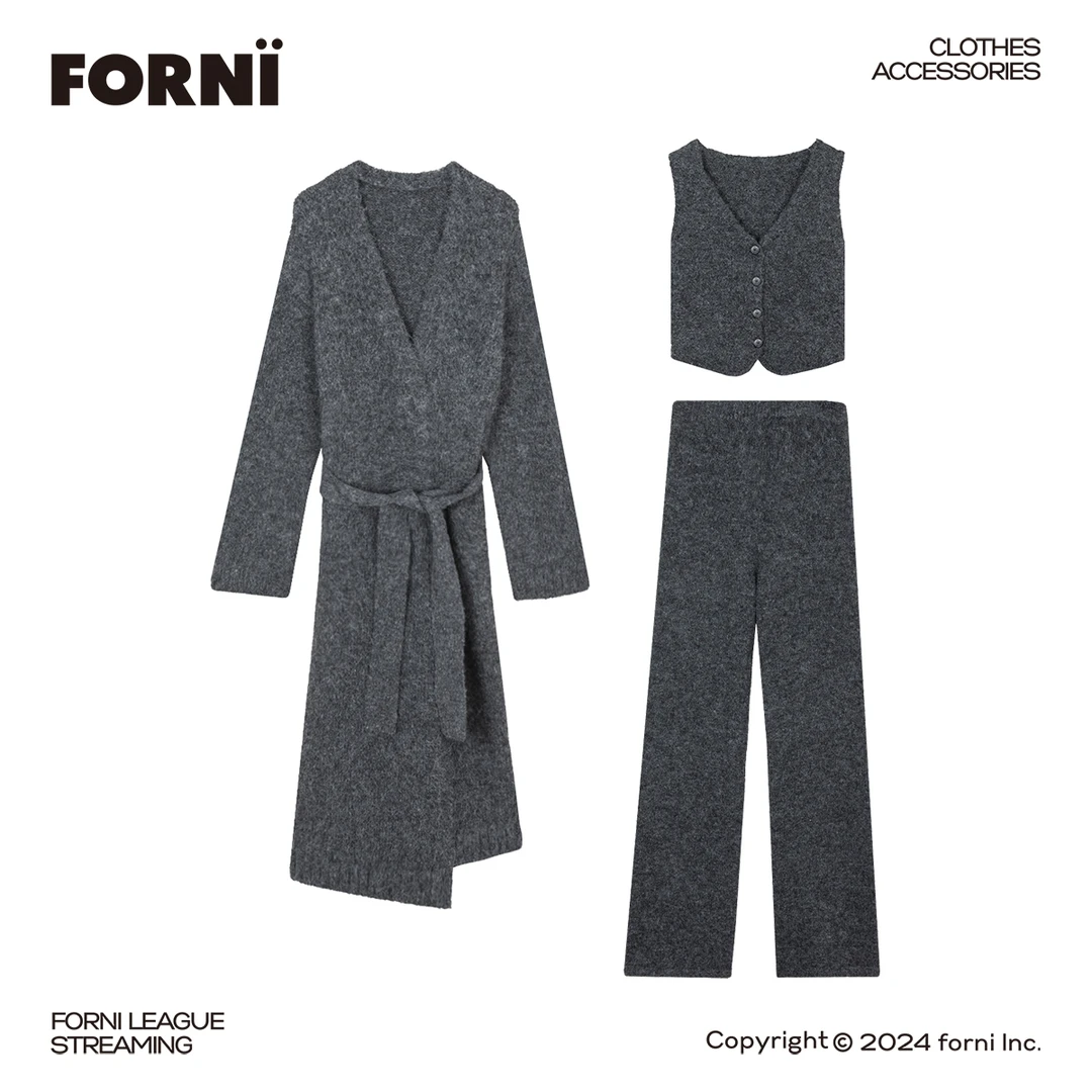 FORNI x YOYO 自在舒适 居家&外穿绵羊毛气质时尚秋冬三件套套装