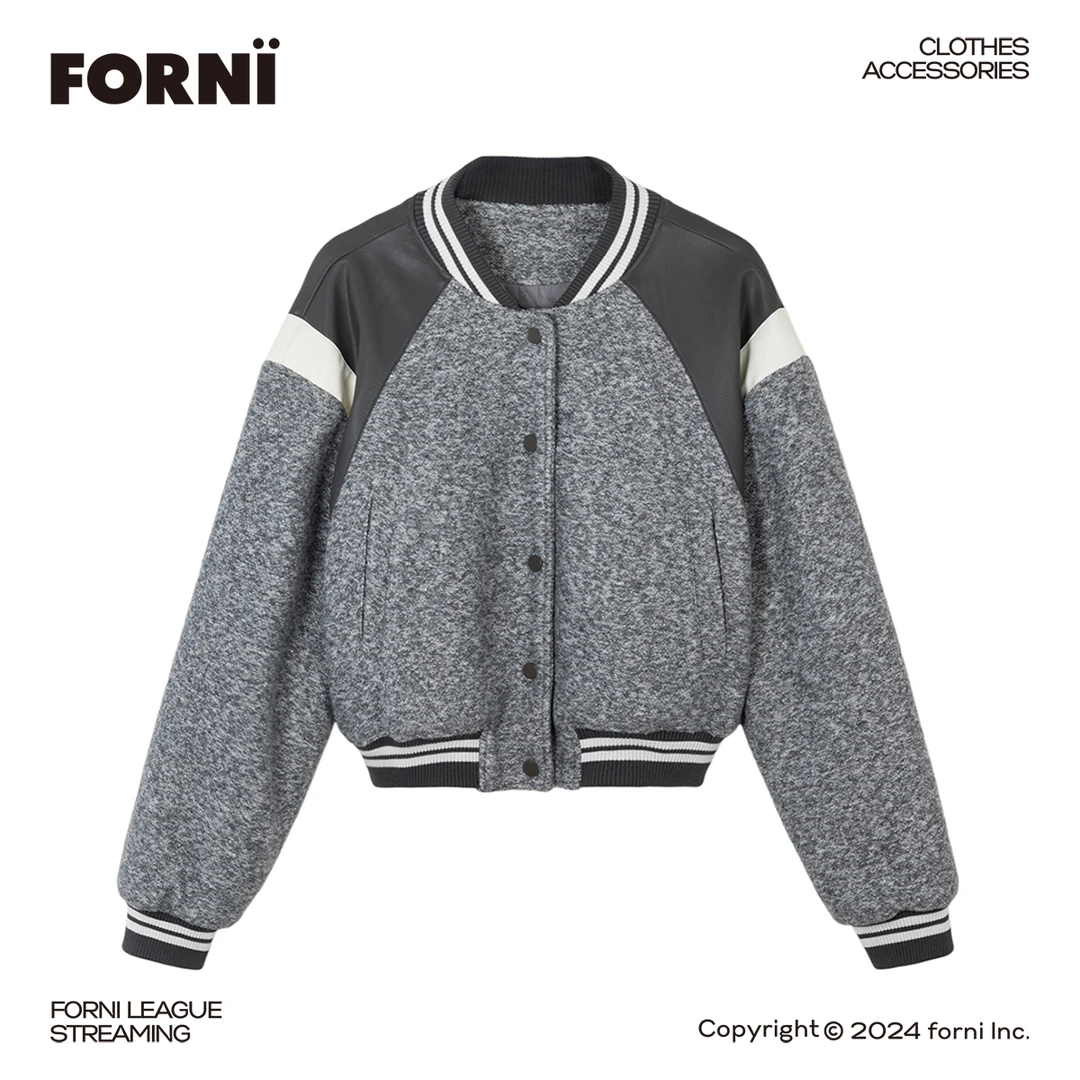 FORNI x YOYO 少年心事 时尚休闲少年感显年轻杂色拼接气质棒球服