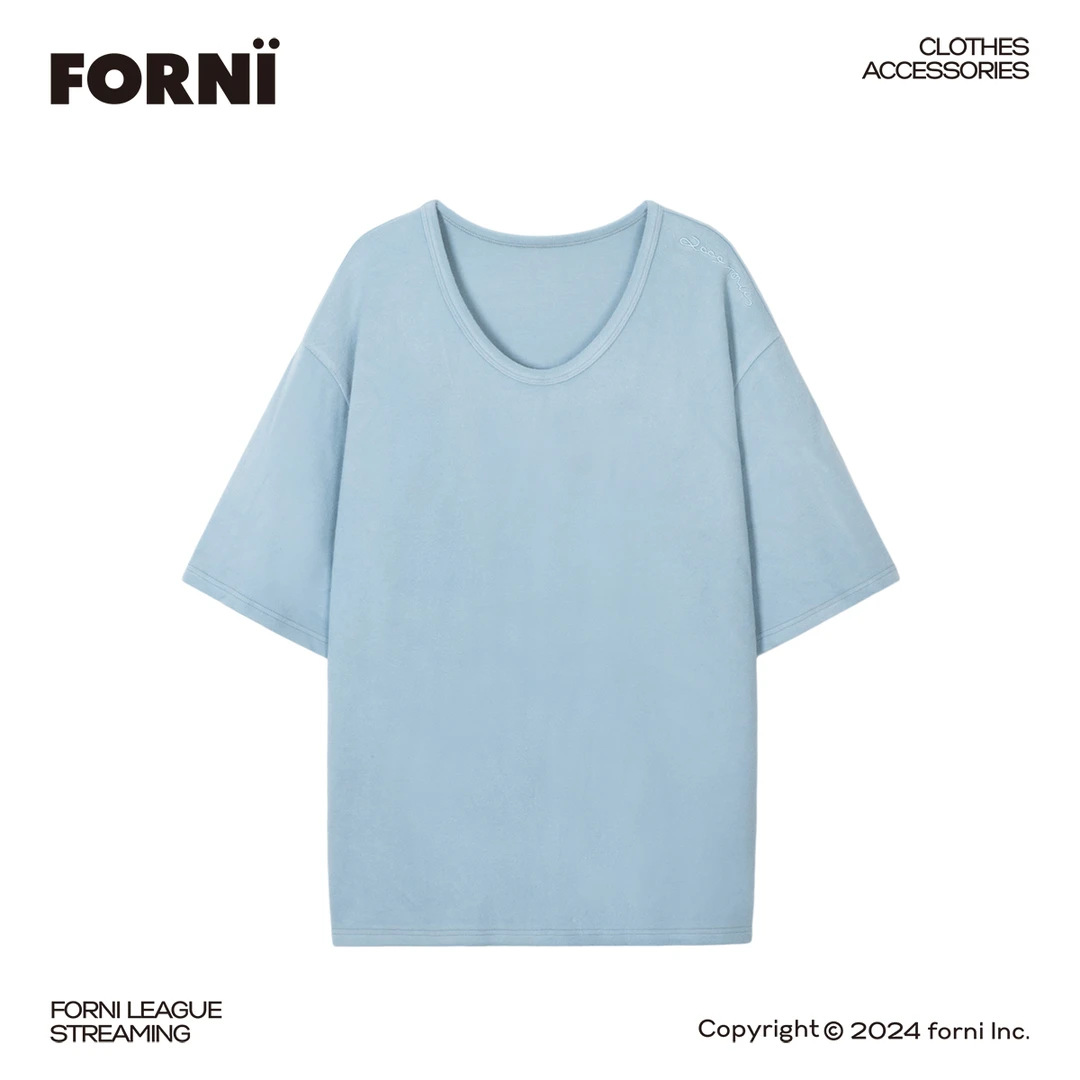 FORNI x YOYO 自惬意 ins时尚舒适简约宽松纯色百搭休闲慵懒风T恤