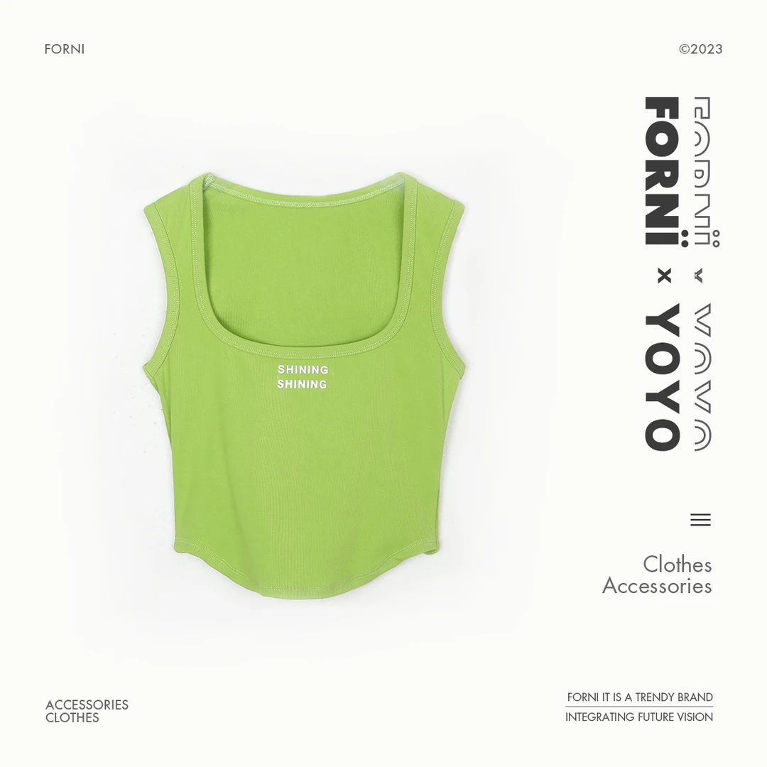 FORNI x YOYO 伯德小姐 多色方领背心