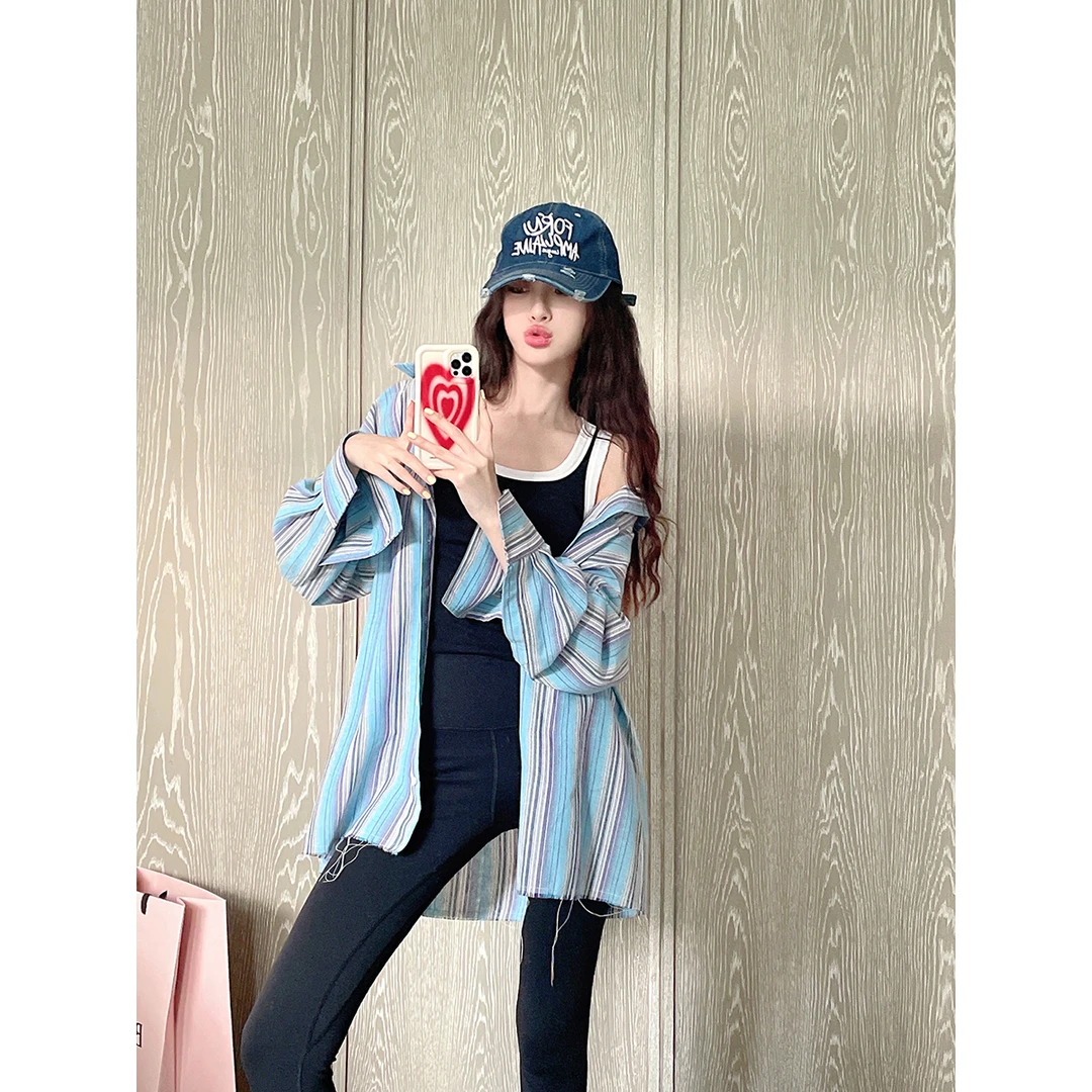 FORNI × YOYO  少年条纹咖 愉悦蓝慵懒衬衫外套