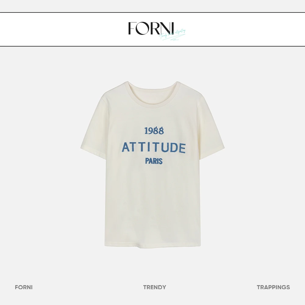 FORNI x YOYO  牙刷T  两色T恤舒适休闲百搭女士夏季圆领