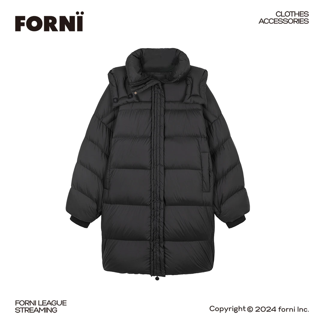 FORNI x YOYO 大蝙蝠 保暖舒适白鸭绒连帽时尚休闲百搭宽松羽绒服