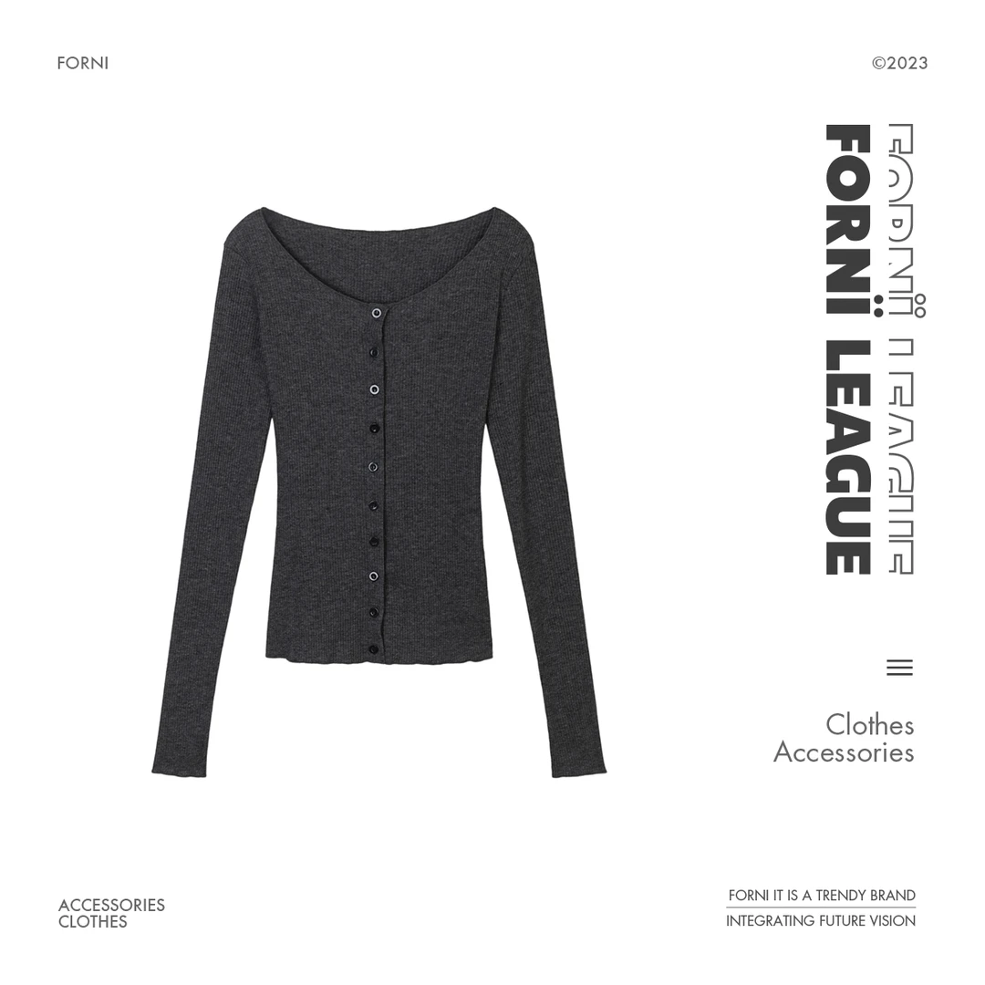 FORNI 慵懒风多扣开衫