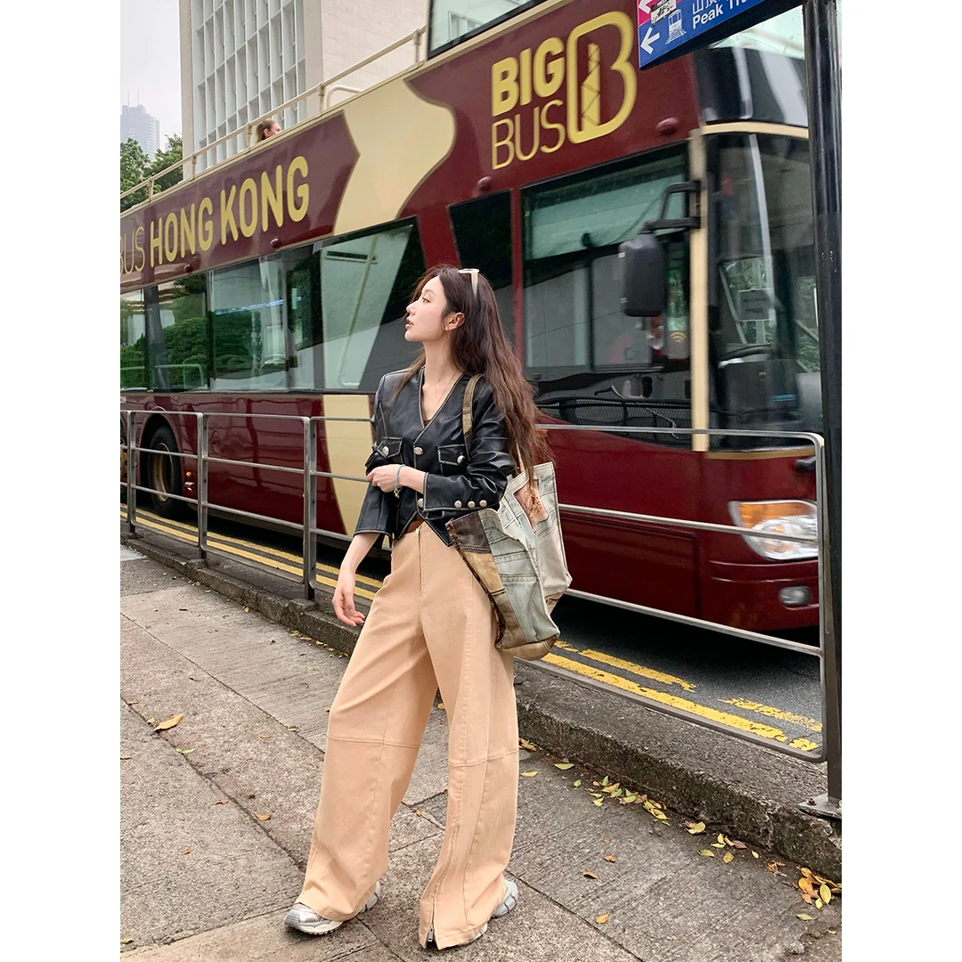 FORNI x YOYO 春茶COOK 设计感棉口袋拉链设计长裤时尚纯色休闲裤