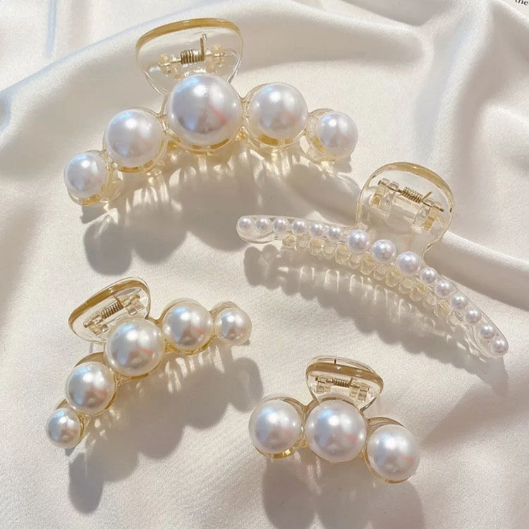 珍珠发卡发抓发夹后脑勺小号抓夹头发夹子头饰韩国大号发饰鲨鱼夹