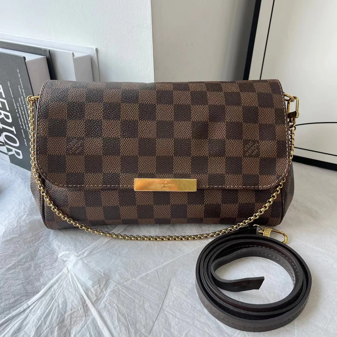 95新 LouisVuitton/路易威登 8818351 LV棕棋盘格挚爱中号