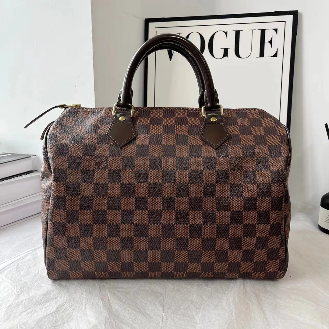 95新 LouisVuitton/路易威登 8551121 LV棕棋盘格speedy30