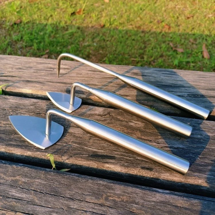 除草拔草工具新款花盆铲子压土平土加厚不锈钢实心单勾清理花盆